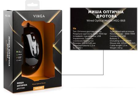 Мишка Vinga MSG-868 Silent black