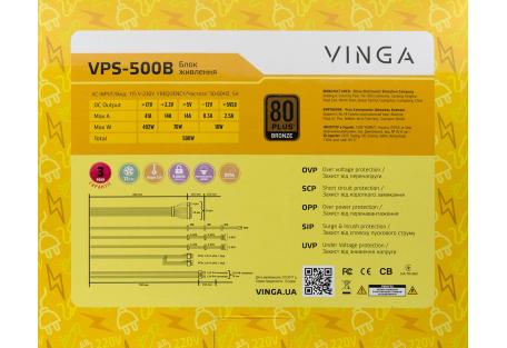 Блок живлення Vinga 500W (VPS-500B)
